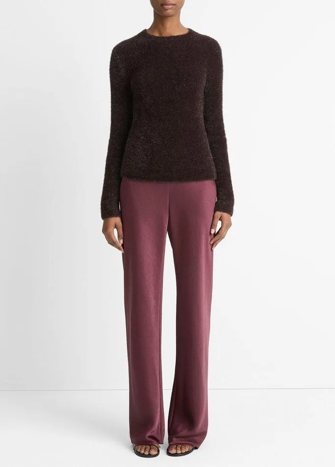 Sweaters Women Vince Metallic Eyelash Pullover Sweater Cherry Night Metallic