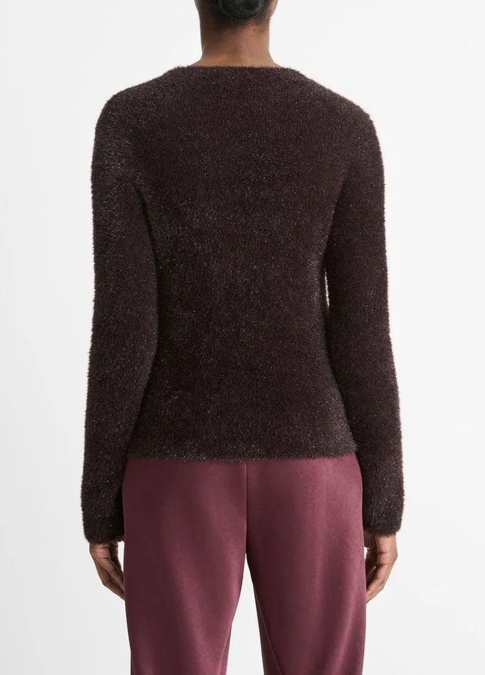 Sweaters Women Vince Metallic Eyelash Pullover Sweater Cherry Night Metallic Sweaters Women Vince Metallic Eyelash Pullover Sweater Cherry Night Metallic
