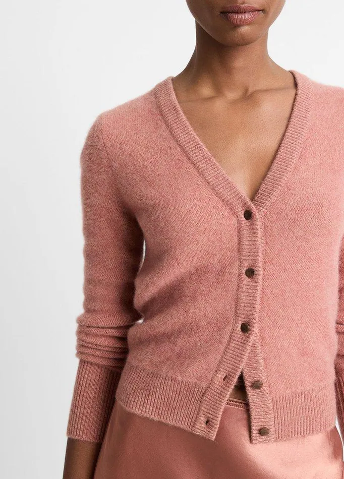 Sweaters Women Vince Plush Cashmere Cardigan Heather Vintage Rose Sweaters Women Vince Plush Cashmere Cardigan Heather Vintage Rose