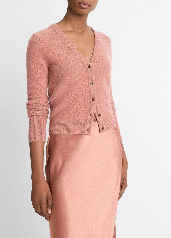 Sweaters Women Vince Plush Cashmere Cardigan Heather Vintage Rose Sweaters Women Vince Plush Cashmere Cardigan Heather Vintage Rose