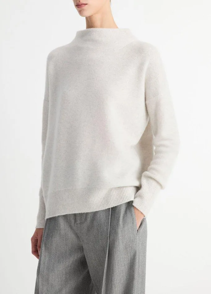 Sweaters Women Vince Plush Cashmere Funnel Neck Sweater Heather Platinum Sweaters Women Vince Plush Cashmere Funnel Neck Sweater Heather Platinum