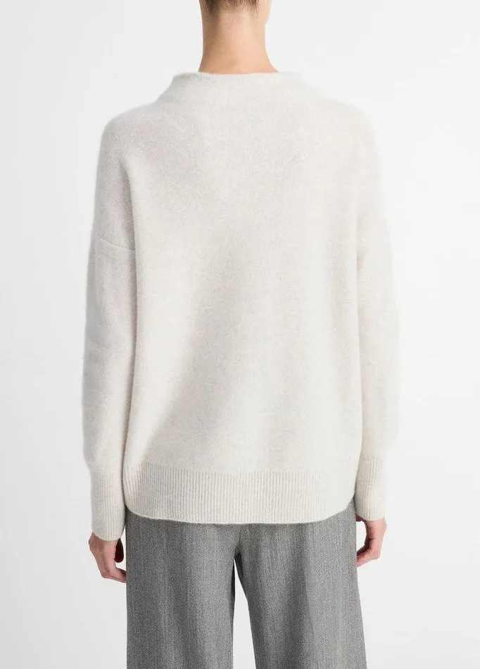 Sweaters Women Vince Plush Cashmere Funnel Neck Sweater Heather Platinum Sweaters Women Vince Plush Cashmere Funnel Neck Sweater Heather Platinum