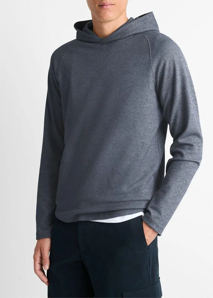 Sweatshirts and Hoodies Men Vince Broken Twill Pullover Hoodie Faded Cobaltoff White Sweatshirts and Hoodies Men Vince Broken Twill Pullover Hoodie Faded Cobaltoff White
