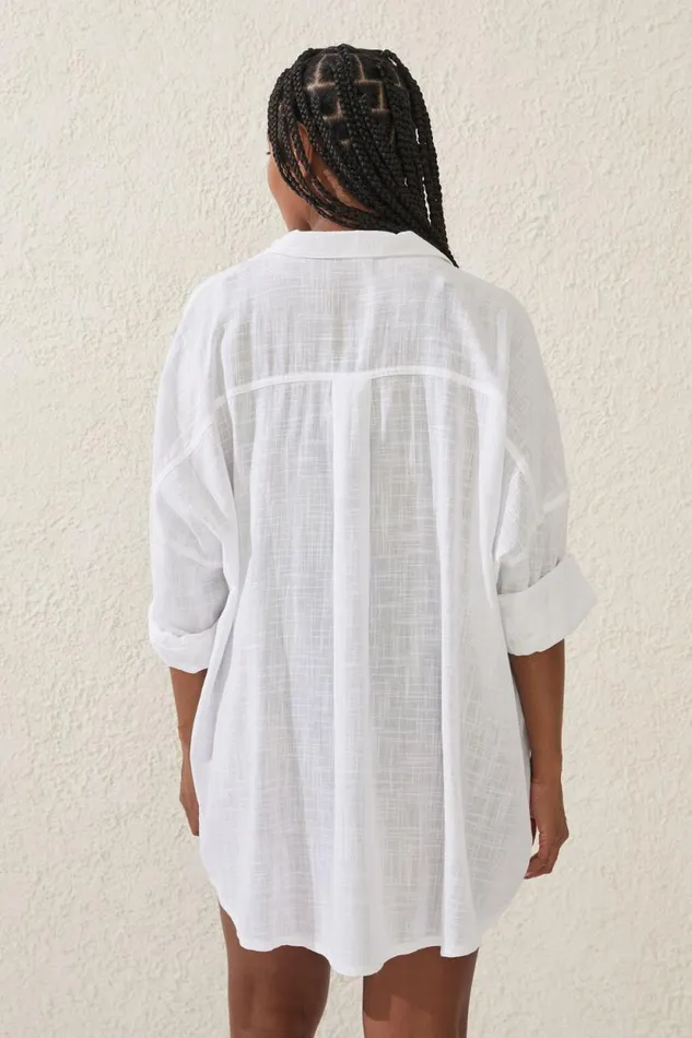 Swing Beach Shirt White Women Cotton On Tops