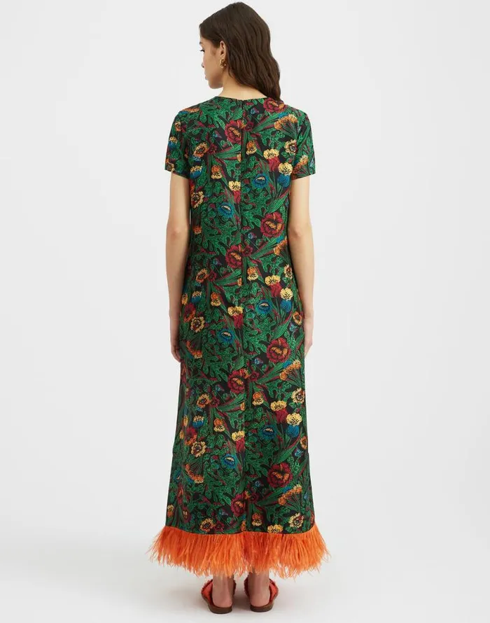 Swing Dress With Feathers Night Garden Women La Double J Dresses Swing Dress With Feathers Night Garden Women La Double J Dresses