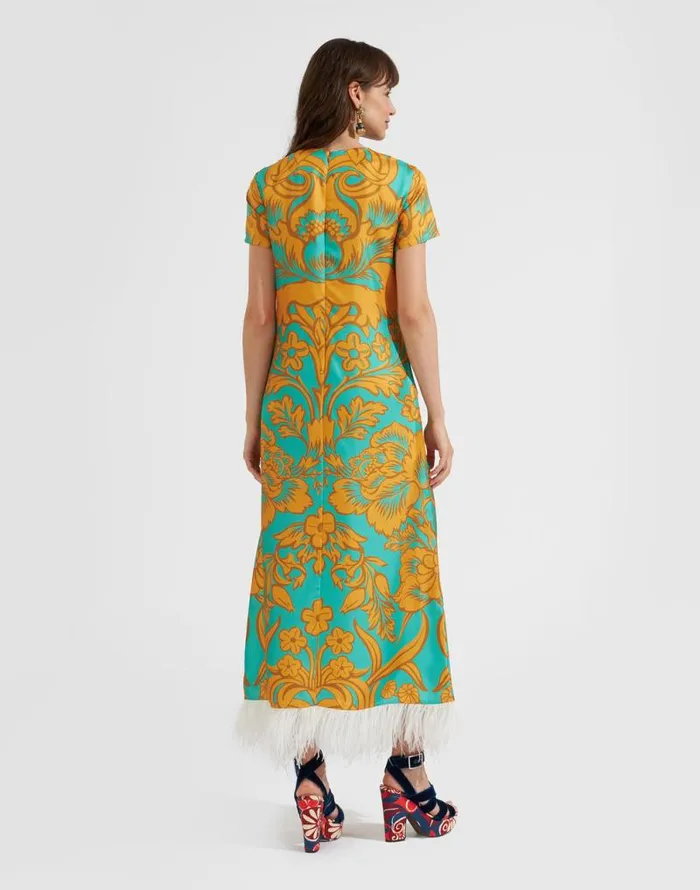Swing Dress With Feathers Vava Place Turquoise Women La Double J Dresses Swing Dress With Feathers Vava Place Turquoise Women La Double J Dresses