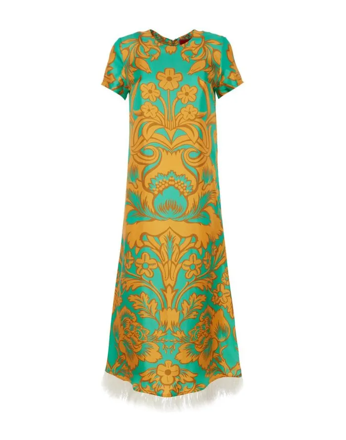 Swing Dress With Feathers Vava Place Turquoise Women La Double J Dresses Swing Dress With Feathers Vava Place Turquoise Women La Double J Dresses