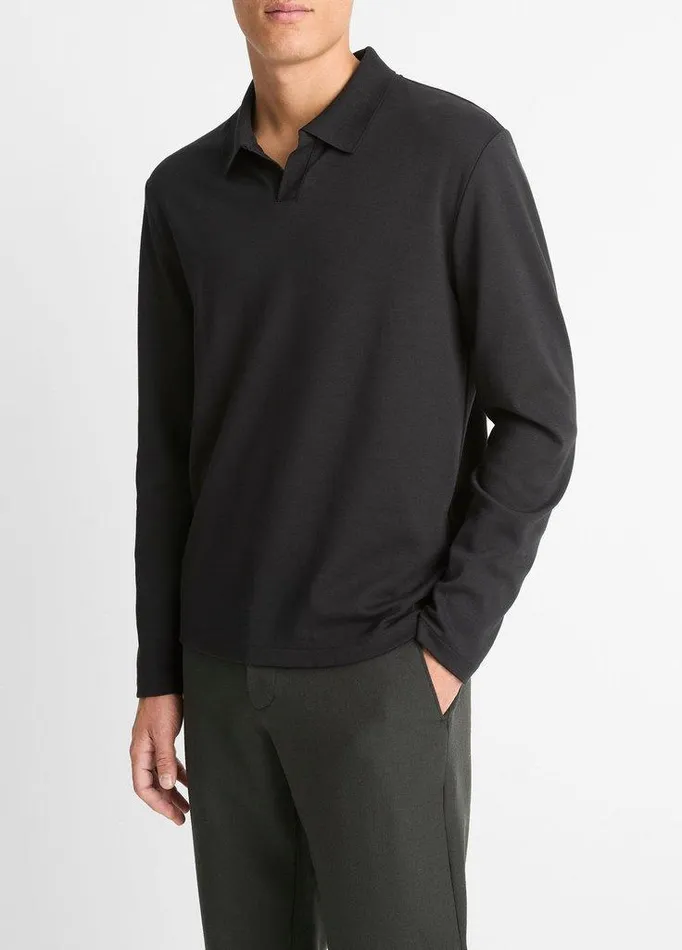 TShirts and Polos Men Vince Milano Pima CottonBlend JohnnyCollar Shirt Black TShirts and Polos Men Vince Milano Pima CottonBlend JohnnyCollar Shirt Black
