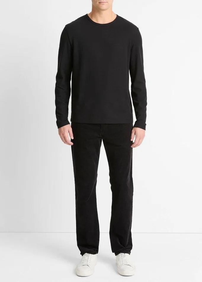 TShirts and Polos Men Vince Pima Cotton Piqu LongSleeve TShirt Black