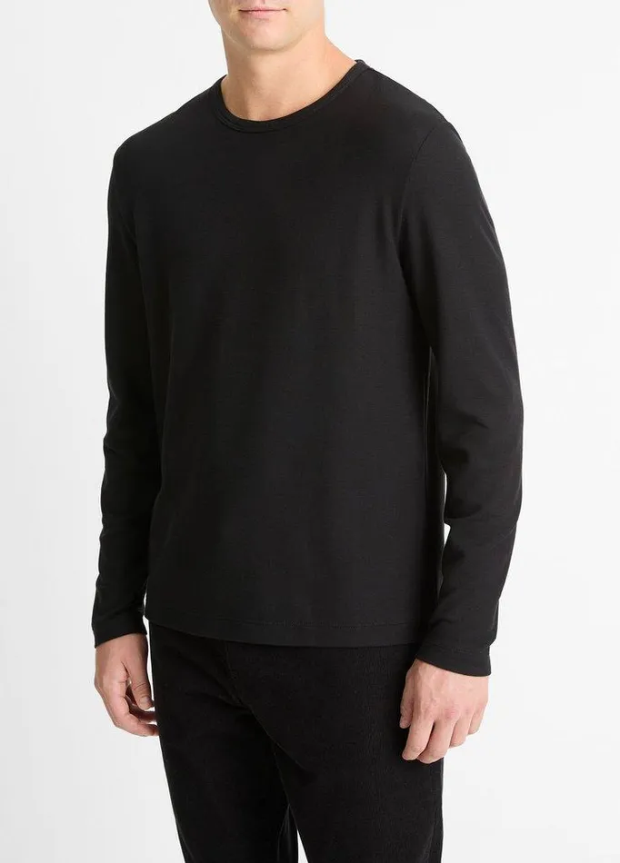 TShirts and Polos Men Vince Pima Cotton Piqu LongSleeve TShirt Black TShirts and Polos Men Vince Pima Cotton Piqu LongSleeve TShirt Black