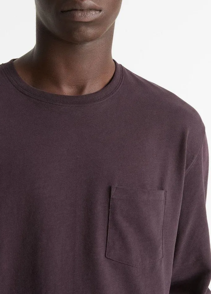 TShirts and Polos Men Vince Sueded Jersey LongSleeve Pocket TShirt Oxblood TShirts and Polos Men Vince Sueded Jersey LongSleeve Pocket TShirt Oxblood