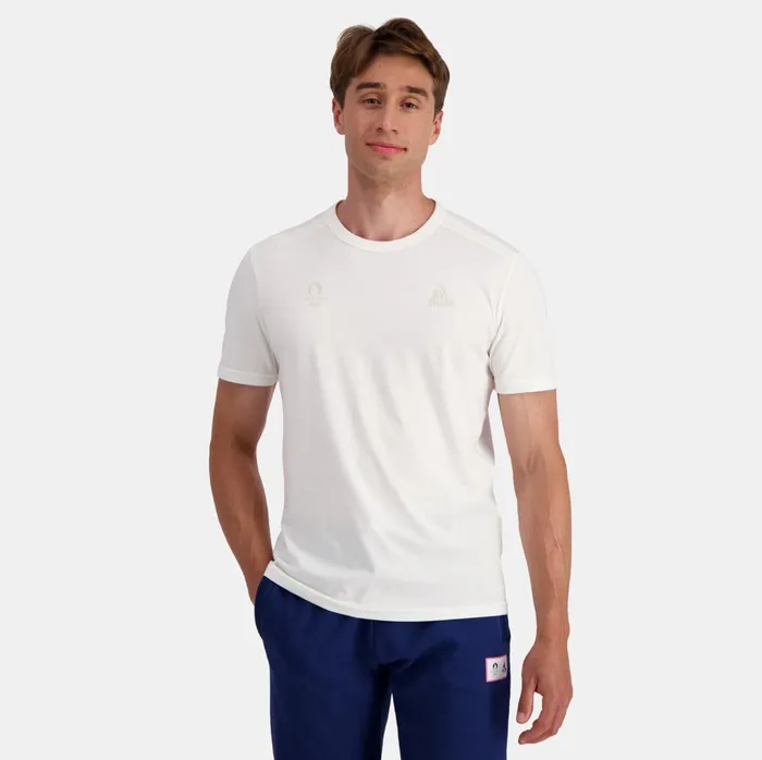 Tshirts And Tops Men Le Coq Sportif Paris 2024 TShirt Marshmallow