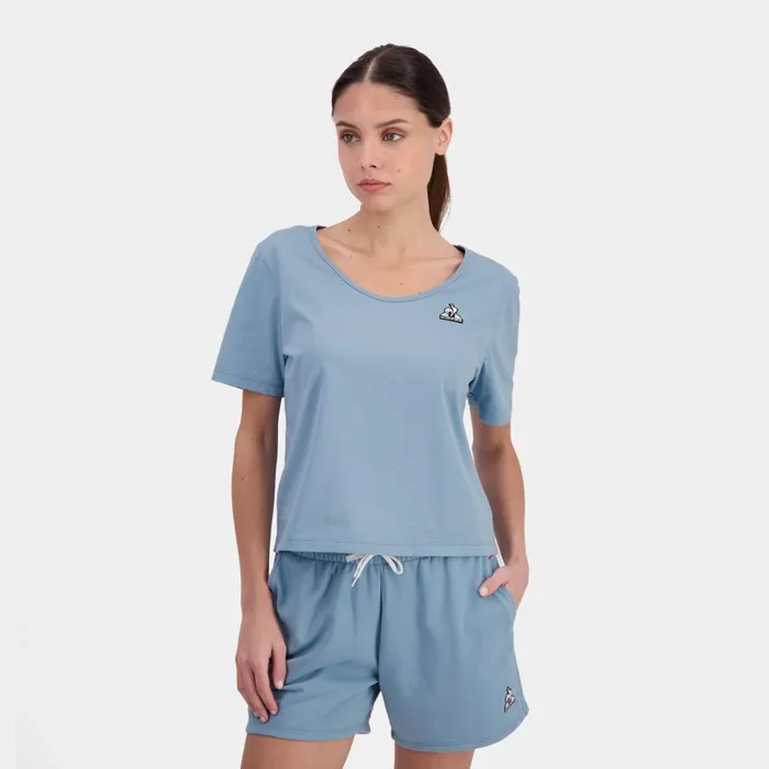 Tshirts Polos Shirts And Tops Women Le Coq Sportif Essentiels Tshirt Femme Faded Denim Tshirts Polos Shirts And Tops Women Le Coq Sportif Essentiels Tshirt Femme Faded Denim