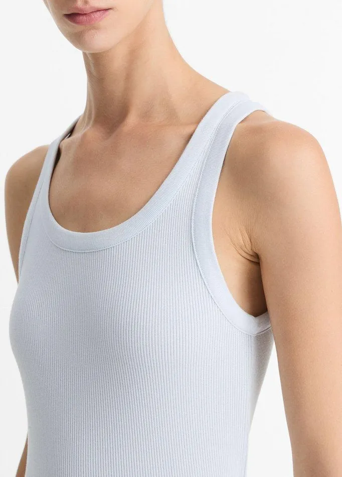 TShirts Women Vince Ribbed ScoopNeck Tank Sky Powder TShirts Women Vince Ribbed ScoopNeck Tank Sky Powder