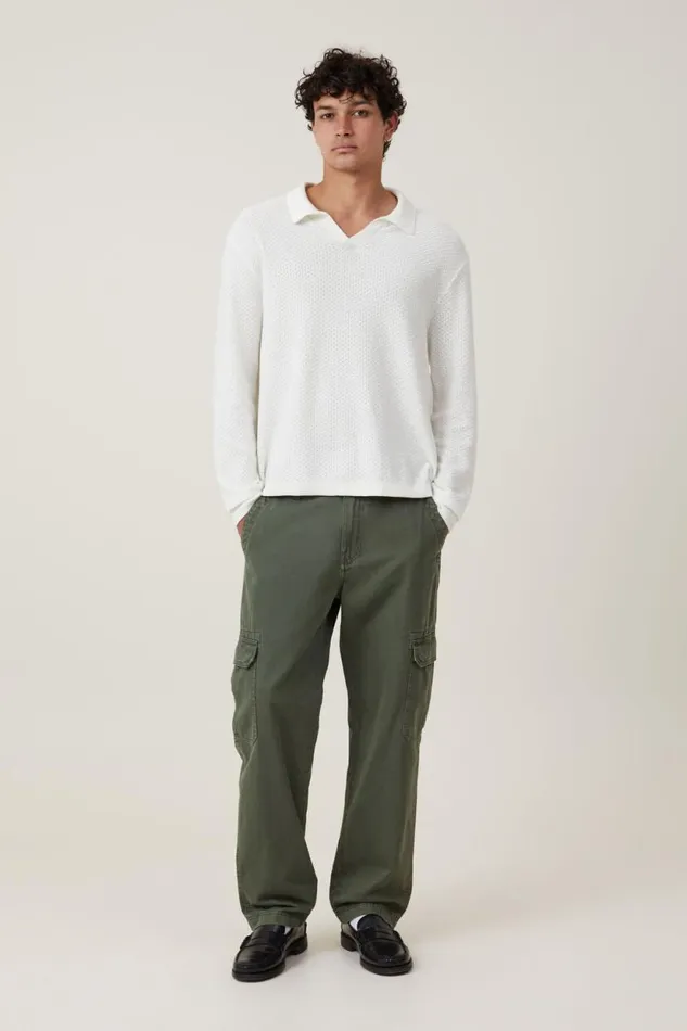 Tactical Cargo Pant Vintage Army Green Herringbone Men Cotton On Pants