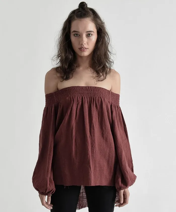 TAHITIAN PEARL MUSLIN TOP 0 Women One Teaspoon Tops