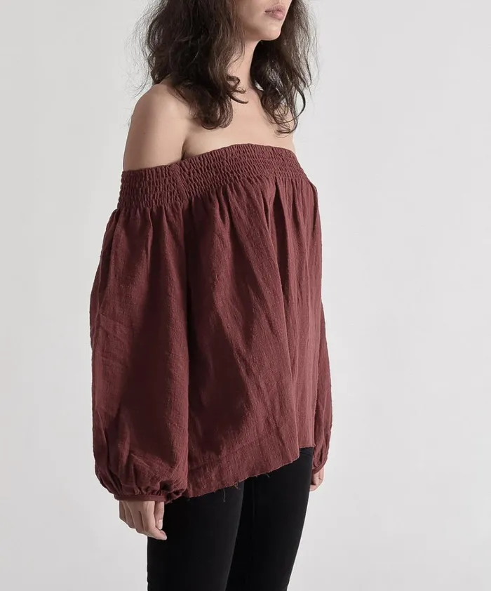 TAHITIAN PEARL MUSLIN TOP 0 Women One Teaspoon Tops TAHITIAN PEARL MUSLIN TOP 0 Women One Teaspoon Tops