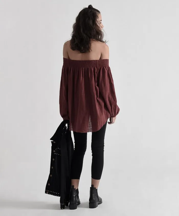 TAHITIAN PEARL MUSLIN TOP 0 Women One Teaspoon Tops TAHITIAN PEARL MUSLIN TOP 0 Women One Teaspoon Tops