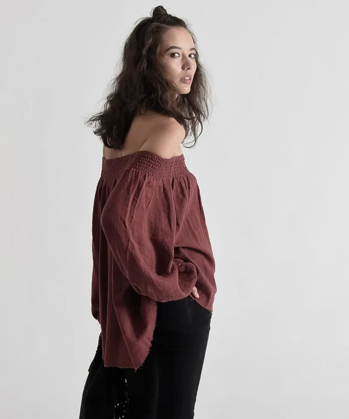 TAHITIAN PEARL MUSLIN TOP 0 Women One Teaspoon Tops TAHITIAN PEARL MUSLIN TOP 0 Women One Teaspoon Tops