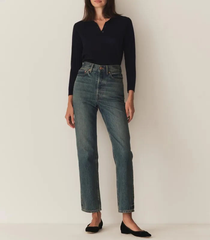 Tees Women DEN Albany Knit Henley Deep Navy