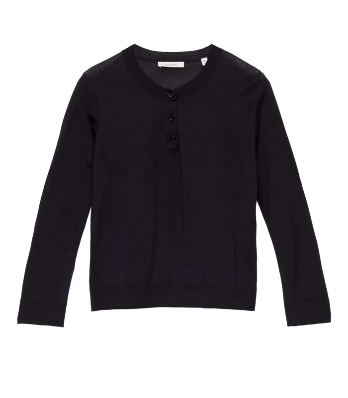 Tees Women DEN Albany Knit Henley Deep Navy