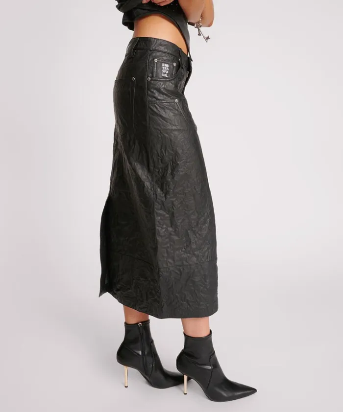 TEXTURED LEATHER CASSIDY LEATHER SKIRT Women One Teaspoon Bottoms