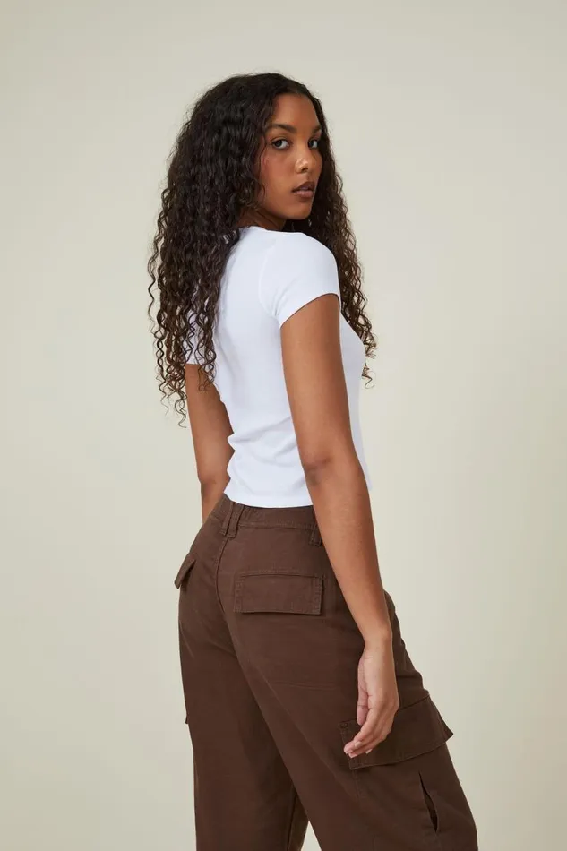 The One Organic Rib Crew Short Sleeve Tee White Women Cotton On Tops The One Organic Rib Crew Short Sleeve Tee White Women Cotton On Tops