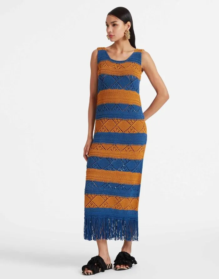 The Yarn Dress Solid Blue Petrol Women La Double J Dresses