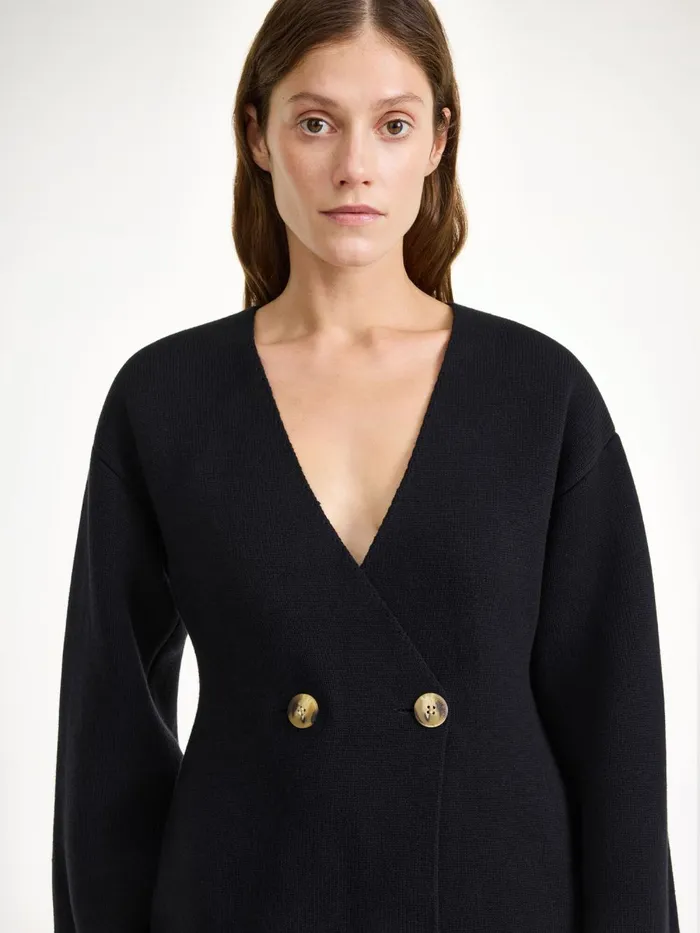 Tinley WoolBlend Cardigan Black Women By Malene Birger Knitwear