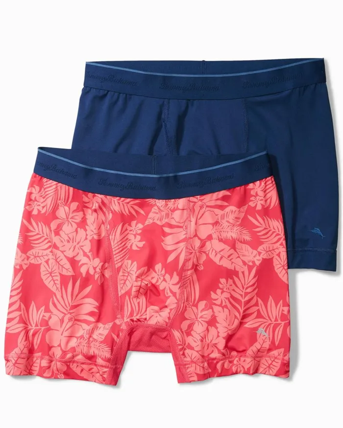 Tommy Bahama Aloha Print Tech Boxer Briefs Aqua MenBig and Tall Loungewear and Pajamas Tommy Bahama Aloha Print Tech Boxer Briefs Aqua MenBig and Tall Loungewear and Pajamas