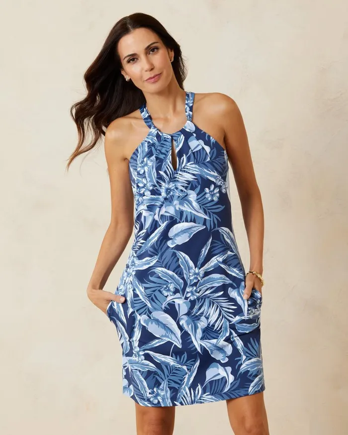 Tommy Bahama Aubrey Gulf Shore Halter IslandZone Dress Island Navy Women Dresses Tommy Bahama Aubrey Gulf Shore Halter IslandZone Dress Island Navy Women Dresses