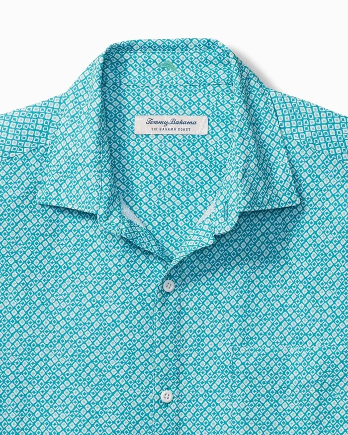 Tommy Bahama Bahama Coast Paquito Geo IslandZone ShortSleeve Shirt Teal Bay Men Shirts Tommy Bahama Bahama Coast Paquito Geo IslandZone ShortSleeve Shirt Teal Bay Men Shirts