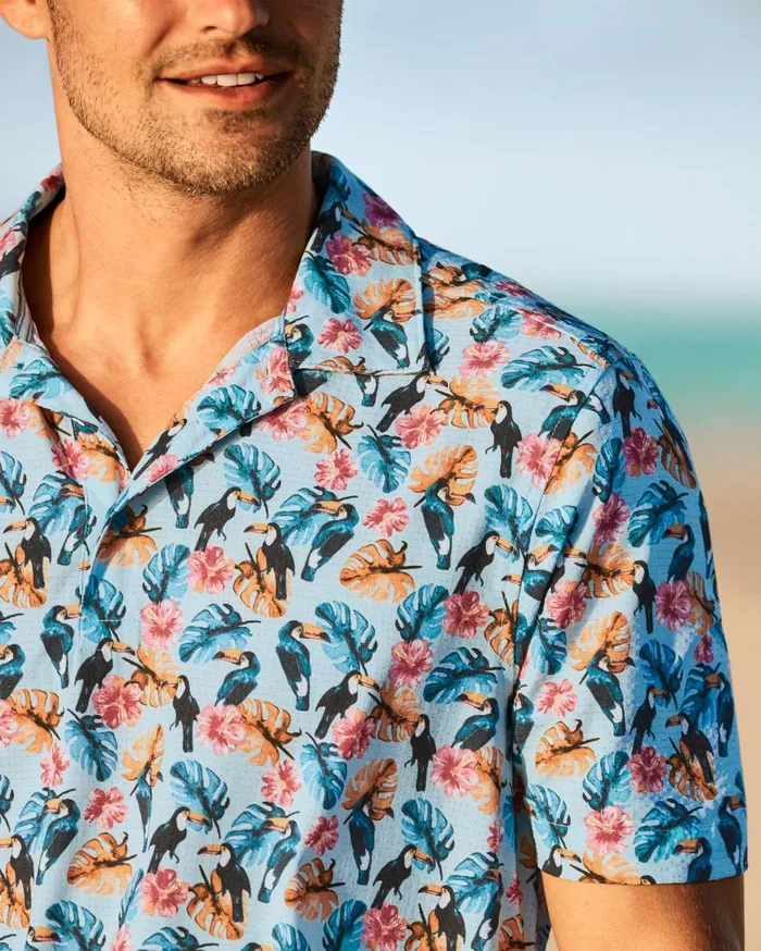 Tommy Bahama Bahama Coast You Can Toucan IslandZone Polo Opal Men Shirts Tommy Bahama Bahama Coast You Can Toucan IslandZone Polo Opal Men Shirts