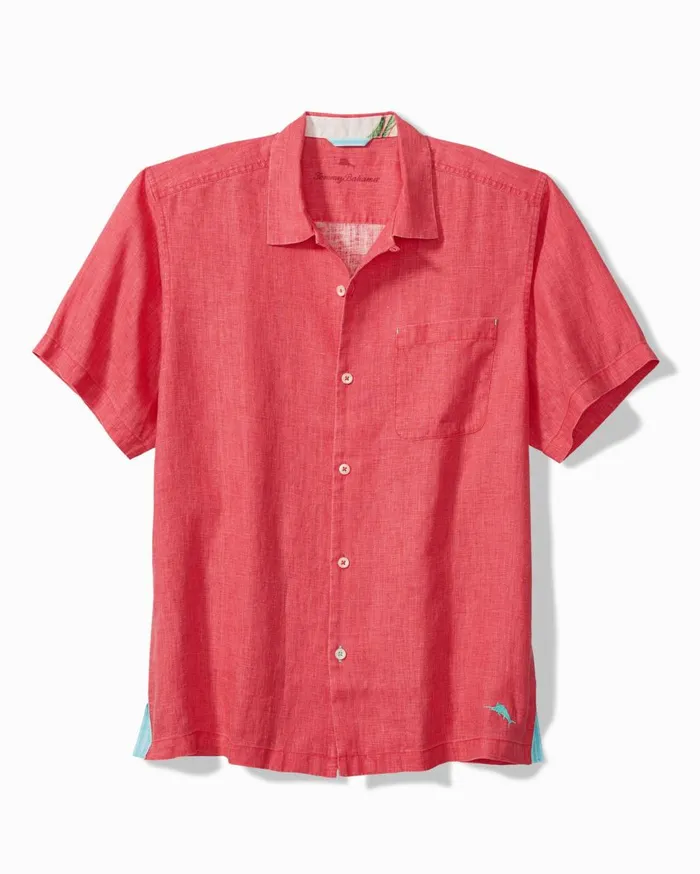 Tommy Bahama Big and Tall Coconut Point Red White And Cheers IslandZone Camp Shirt Chambray Blue Big and Tall Shirts Tommy Bahama Big and Tall Coconut Point Red White And Cheers IslandZone Camp Shirt Chambray Blue Big and Tall Shirts