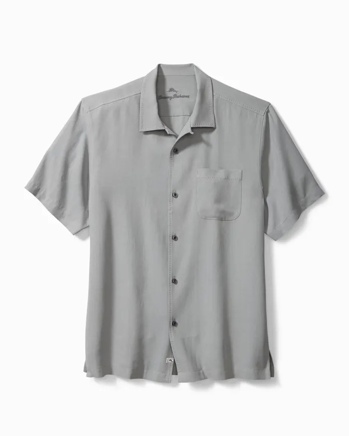 Tommy Bahama Big and Tall Nova Wave Midnight Tropics ShortSleeve Shirt Black Big and Tall Shirts