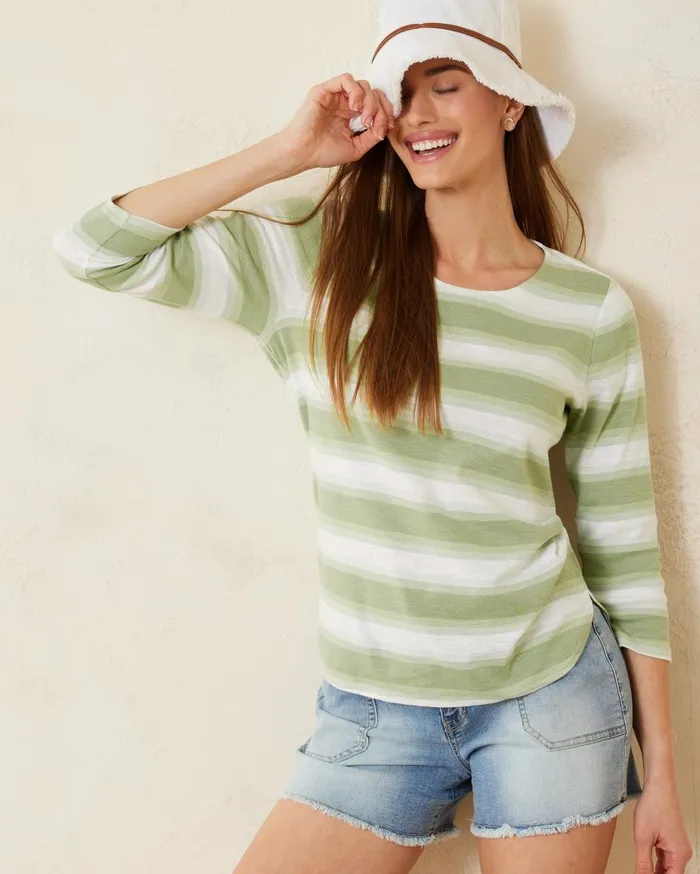 Tommy Bahama Coastalina Linen Camp Shirt Linen Sky Women Tops and Shirts