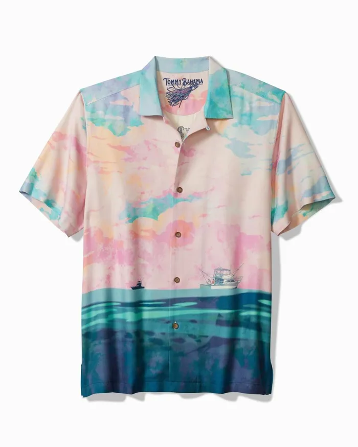 Tommy Bahama Collector039s Series 03924 Fin By Me Silk Camp Shirt Infinity Sky Men Shirts Tommy Bahama Collector039s Series 03924 Fin By Me Silk Camp Shirt Infinity Sky Men Shirts