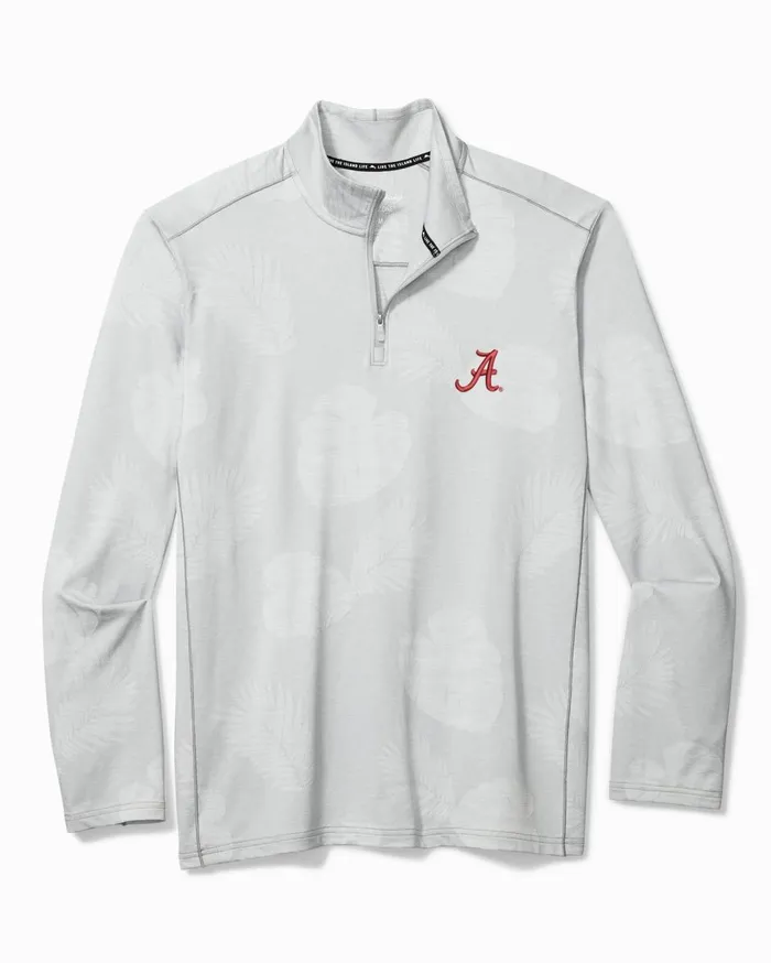 Tommy Bahama Collegiate Delray Frond IslandZone HalfZip Sweatshirt Alabama Men Sweatshirts