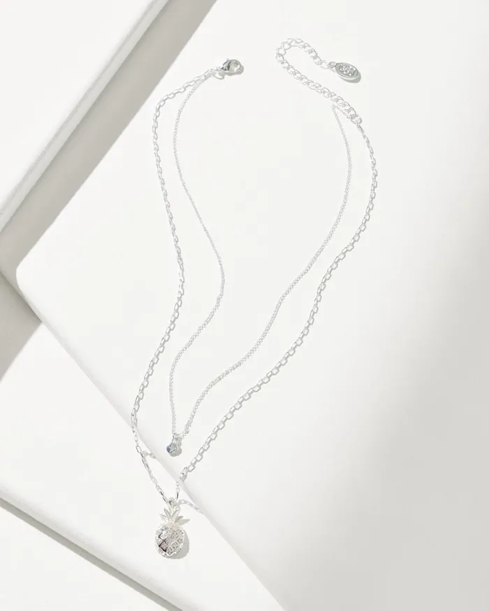 Tommy Bahama Crystal Collection Silver Pineapple Layered Necklace Silver Women Jewelry Collections Tommy Bahama Crystal Collection Silver Pineapple Layered Necklace Silver Women Jewelry Collections