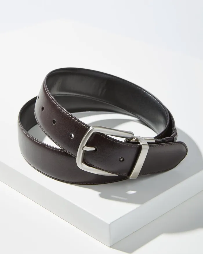 Tommy Bahama Embossed Leather Belt Dark Brown Men Belts