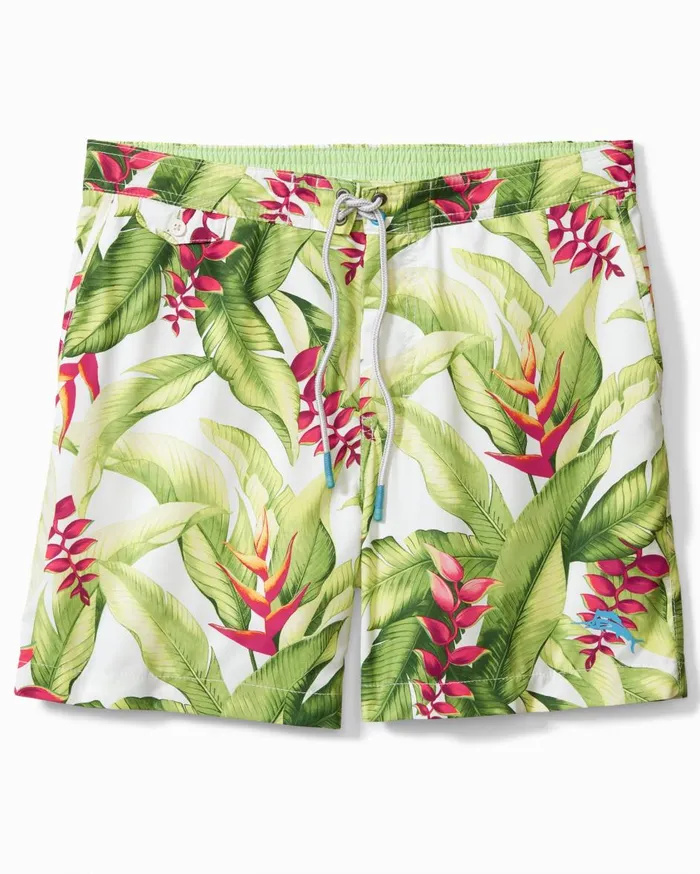 Tommy Bahama Garden Shore IslandZone Rash Guard Madras Blue Men Swim and Boardshorts Tommy Bahama Garden Shore IslandZone Rash Guard Madras Blue Men Swim and Boardshorts