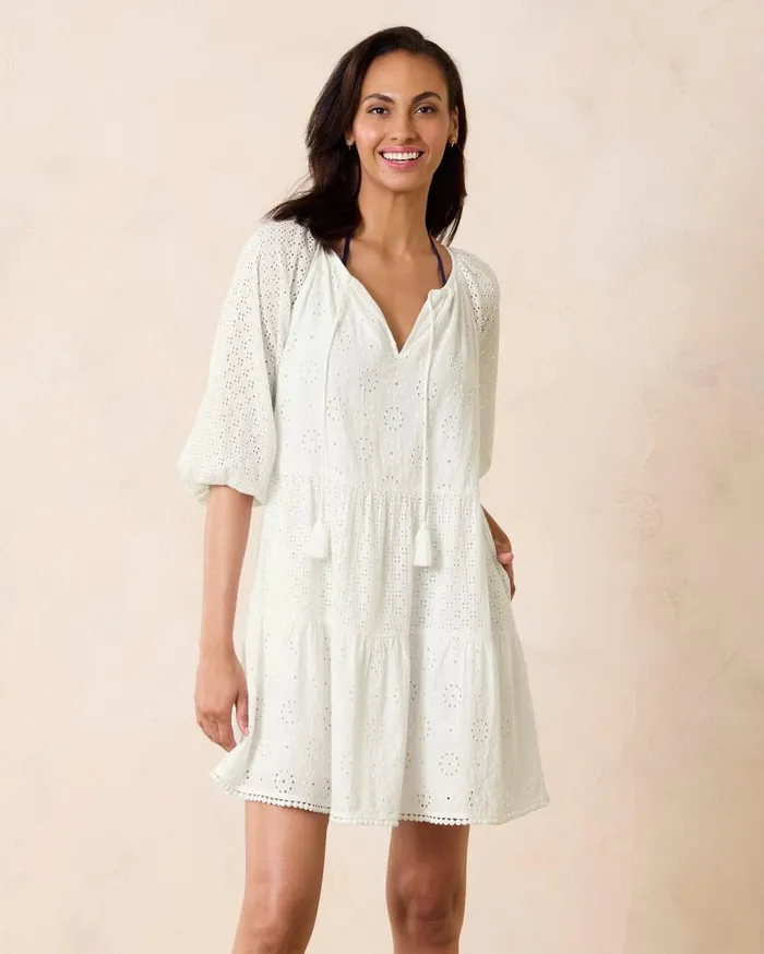 Tommy Bahama Harbour Eyelet Tiered Coverup Dress White Women Dresses Tommy Bahama Harbour Eyelet Tiered Coverup Dress White Women Dresses