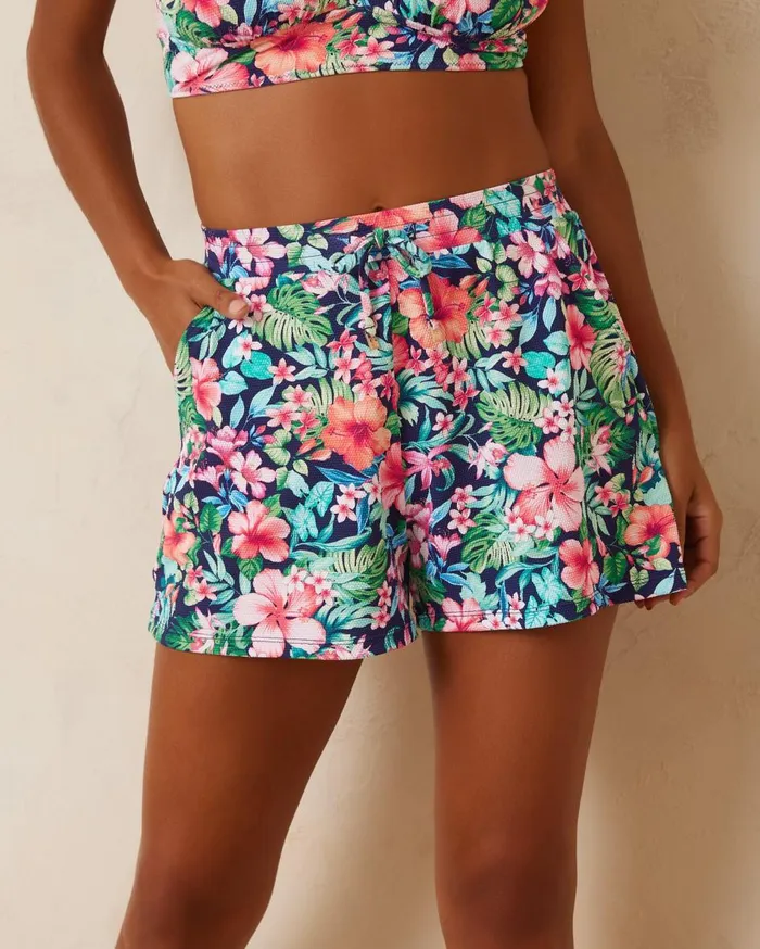 Tommy Bahama Island Cays Flora Beach Shorts Mare Navy Women Coverups Tommy Bahama Island Cays Flora Beach Shorts Mare Navy Women Coverups
