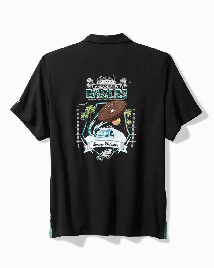 Tommy Bahama NFL Tidal Kickoff Silk Camp Shirt Philadelphiaeagles Men Shirts
