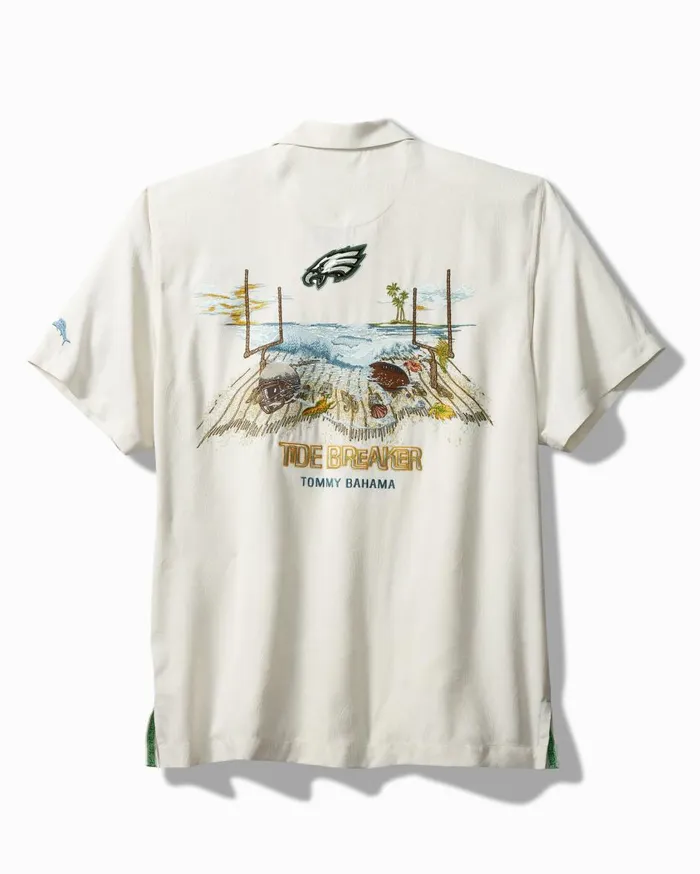 Tommy Bahama NFL Tide Breaker IslandZone Camp Shirt Philadelphiaeagles Men Shirts