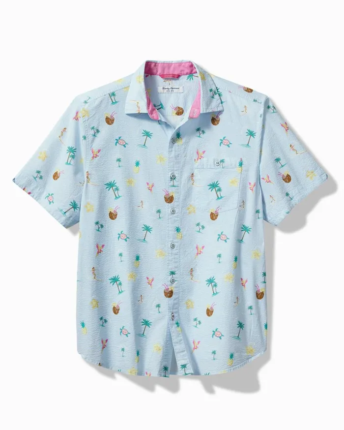 Tommy Bahama Nova Wave Surf039s Up ShortSleeve Shirt Dew Drop Men Shirts