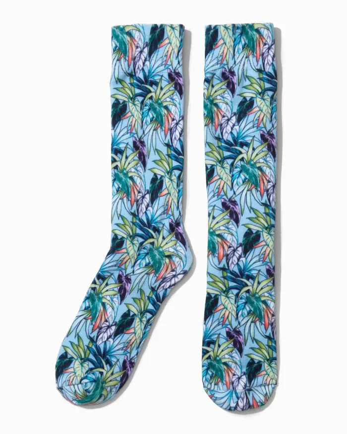 Tommy Bahama Peaceful Plumeria Socks Classic Blue MenBig and Tall Socks