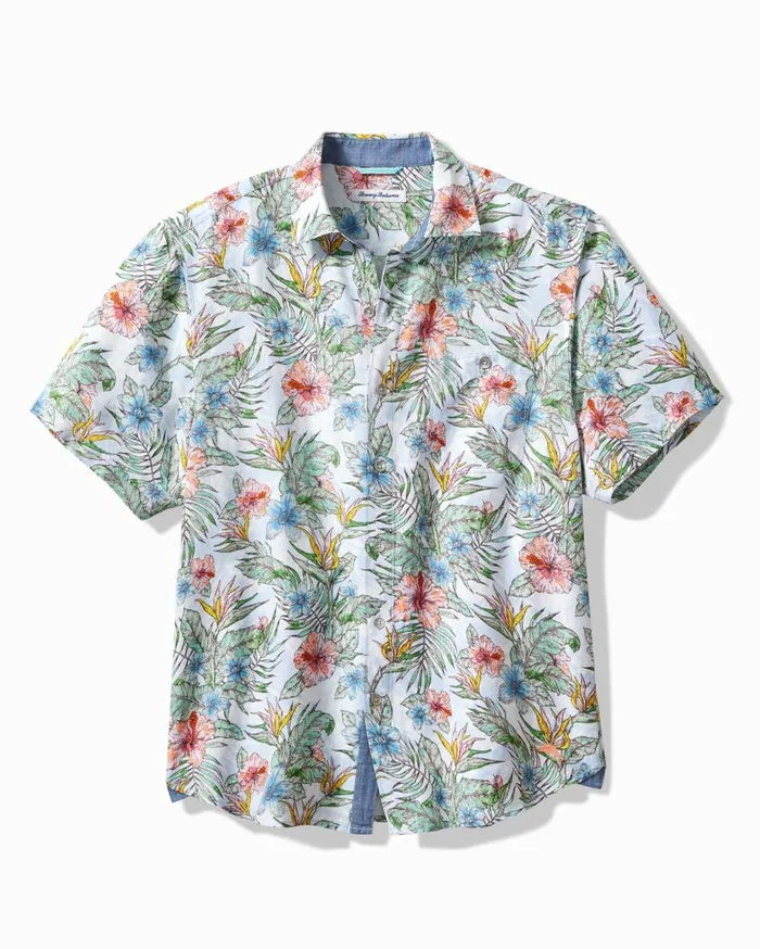 Tommy Bahama Sand LinenBlend Sketch Gardens ShortSleeve Shirt Dew Drop Men Shirts Tommy Bahama Sand LinenBlend Sketch Gardens ShortSleeve Shirt Dew Drop Men Shirts