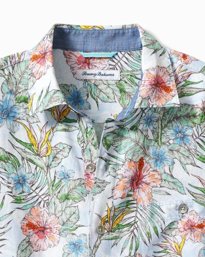 Tommy Bahama Sand LinenBlend Sketch Gardens ShortSleeve Shirt Dew Drop Men Shirts Tommy Bahama Sand LinenBlend Sketch Gardens ShortSleeve Shirt Dew Drop Men Shirts