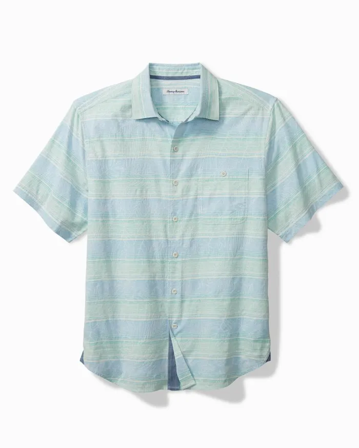Tommy Bahama Sardinia Stripe ShortSleeve Shirt Horizon Blue Men Shirts